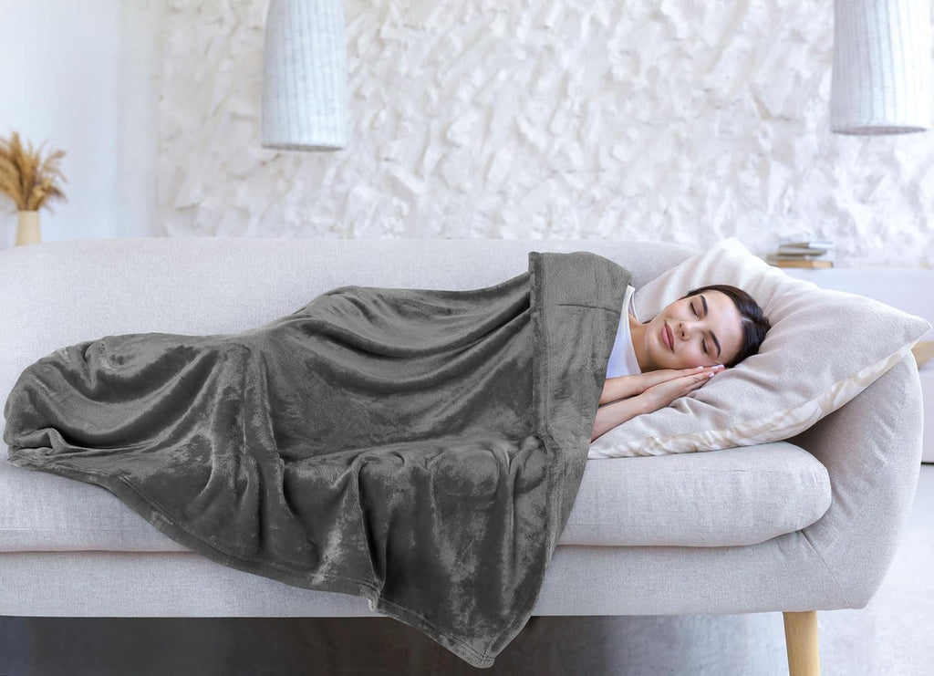 Utopia Bedding Grey Fleece Blanket - Luxury Soft King Size 300GSM (90x102 Inch) | Bulk Pack of 9