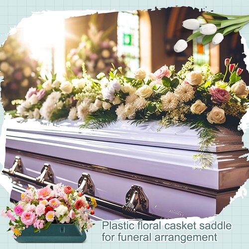 Jingmore Floral Casket Saddle - 3 Pcs Plastic with Floral Foam Blocks | 2.75'' x 11.25'' x 12.75''