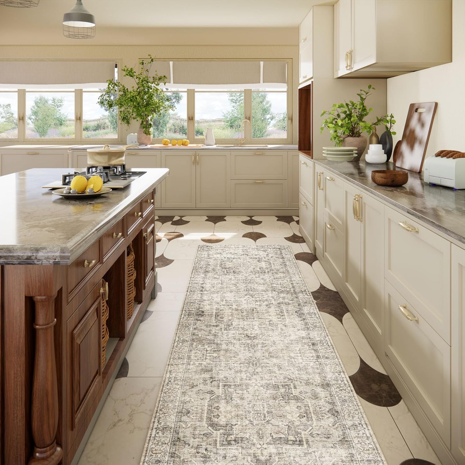 Skiennix Kitchen Runner Rug - Machine Washable, Non-Slip, Soft Carpet for Hallways | 2'6"x8' Stain Resistant