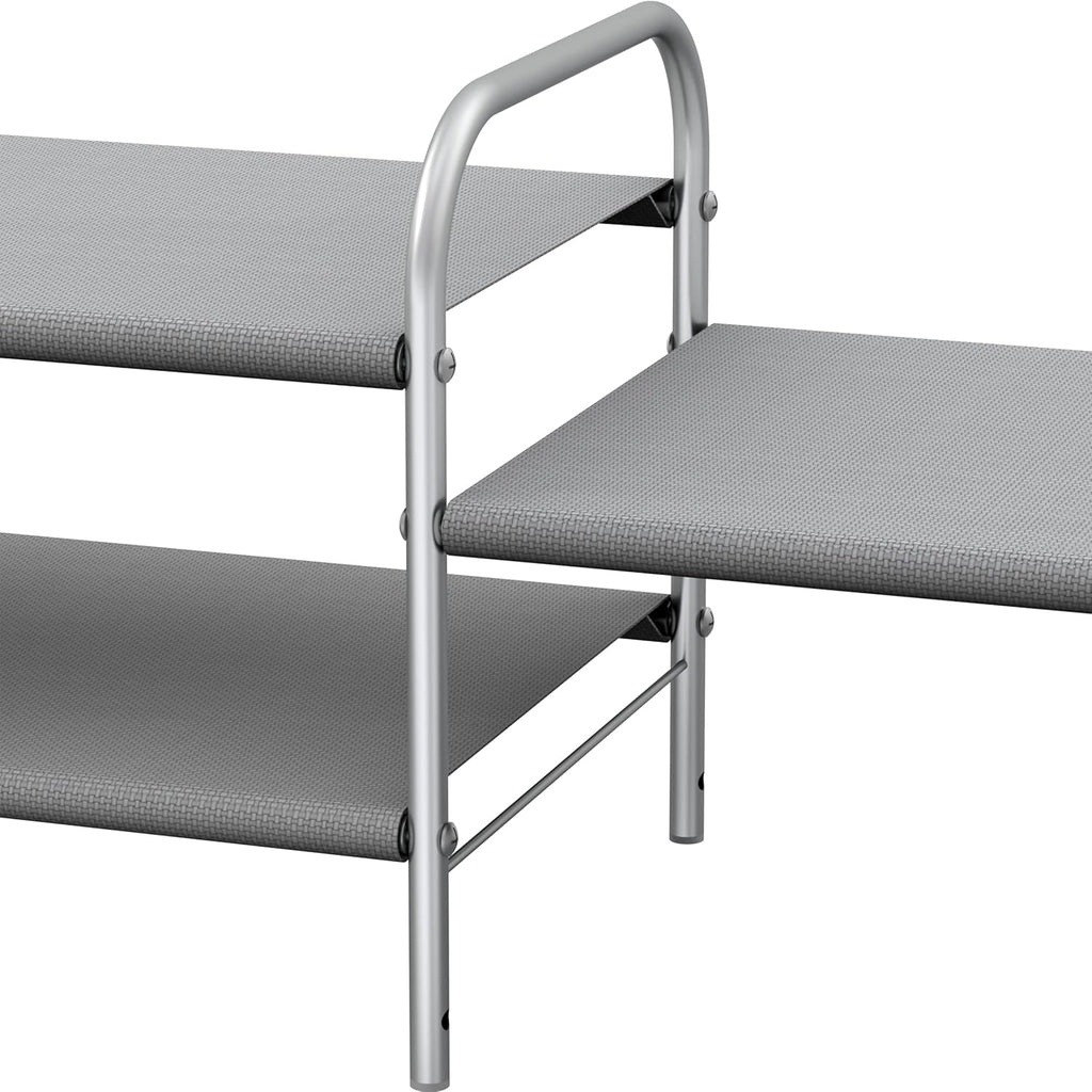 Simple Houseware 2-Tier Shoe Rack - Stylish Grey Storage Organizer for Home & Entryway