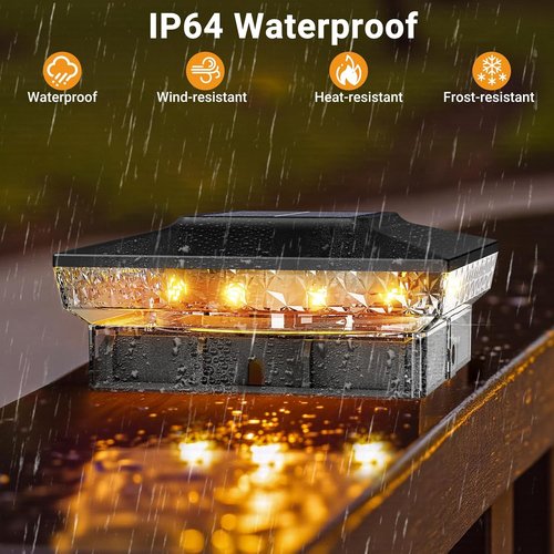 Btfarm Solar Post Cap Lights - 16 Pack Waterproof LED Outdoor Lighting for 4x4 & 3.5x3.5 Posts