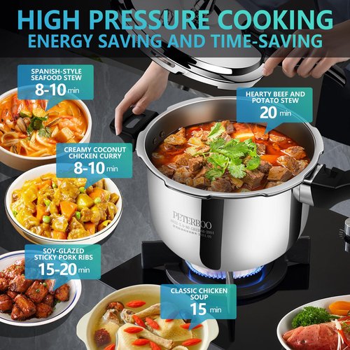 Premium Stainless Steel Small Pressure Cooker 2 quart | 8 Safety Features & Quick Cooking | stovetop pressure cookers;instant pot pressure cooker;olla de presion mini pressure cooker 2+qt