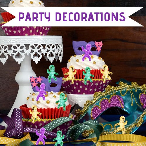 24Pcs King Cake Babies, 1.2Inch Mini Plastic Babies Shower Cake Decorations, Ice Cube My Water Broke Baby Shower Games, Tiny Little Baby Figurines for Mardi Gras Party Favors