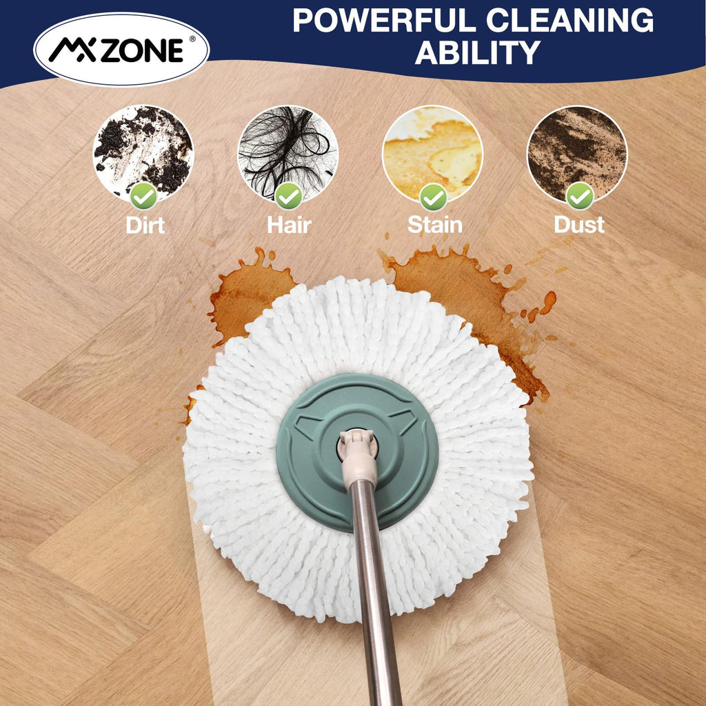 Spin Mop Replacement Head 5 Pack Magic Mop Refill for Hurricane 360° Systems, Microfiber Spin Mop Head, Round Shape Standard Universal Size