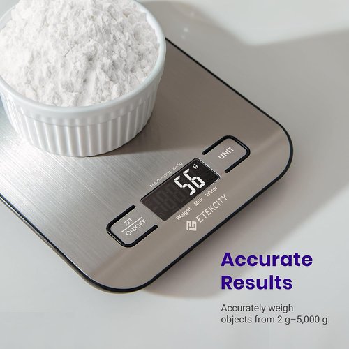 Etekcity Digital Food Kitchen Scale - Accurate Grams & Ounces for Baking, Cooking & Meal Prep | Medium 304 Stainless Steel