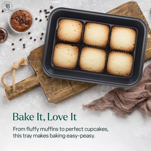 Fusion Bliss Nonstick Baking Sheets Set - 3-Piece Heavy Duty Carbon Steel Oven Pans for Roasting & Cookies