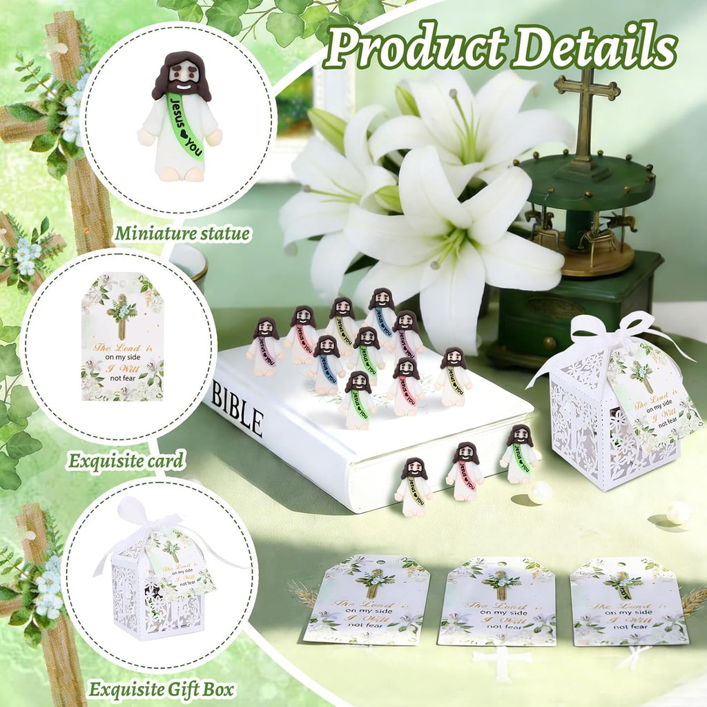 Mini Jesus Figurines by [Brand Name] - Glow in The Dark Gifts with 'Let Your Light Shine' Cards | 50 Sets for Church Events