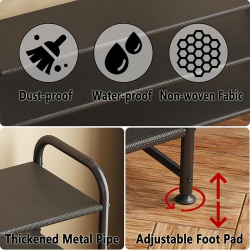 INGIORDAR Shoe Rack - 3-Tier Metal Organizer for Closet & Entryway - Wide Black Storage Solution