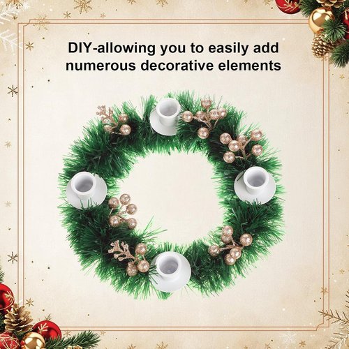 Chengu Christmas Advent Candle Holder - Elegant Metal Taper Stand for 4 Candles | White Holiday Decor