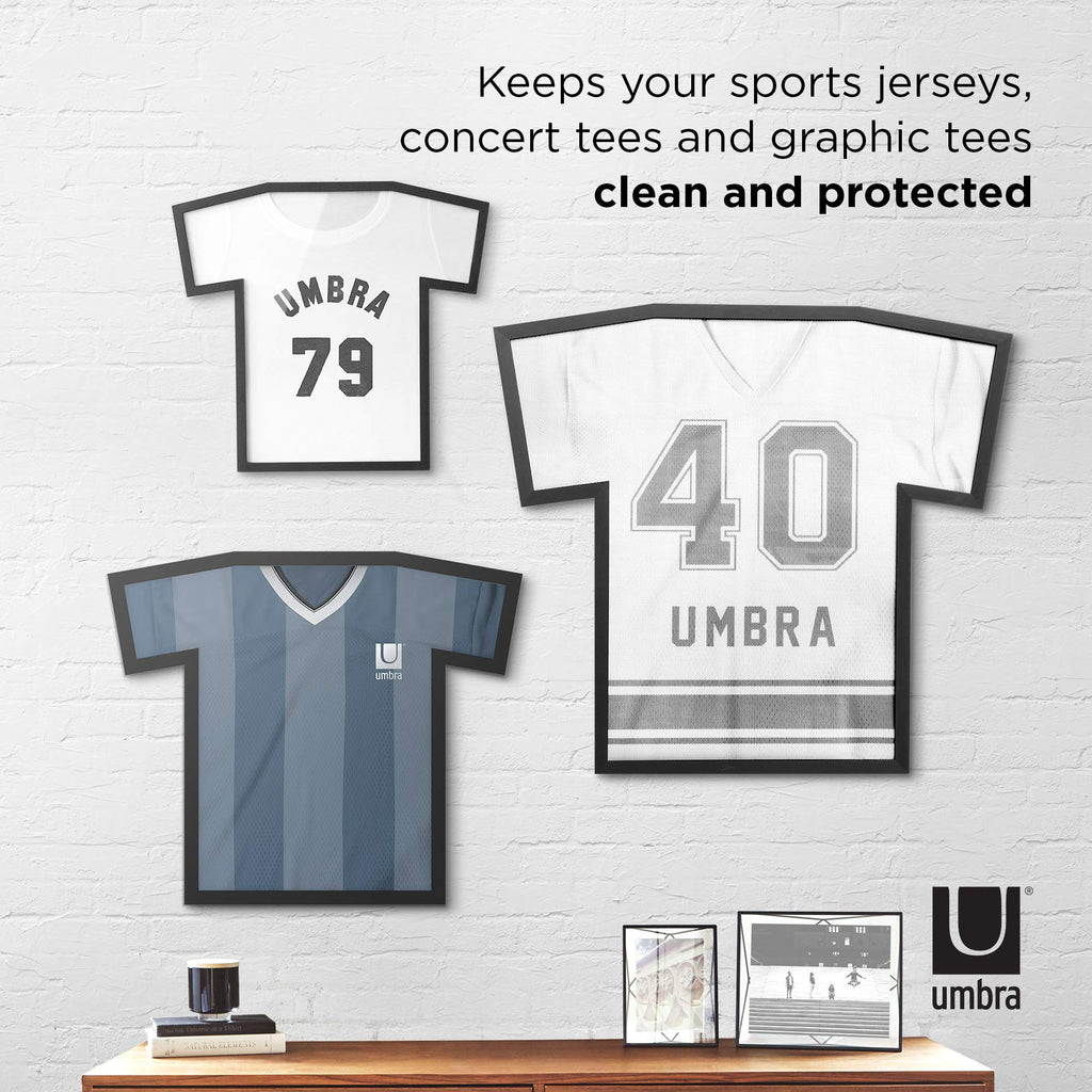 Umbra T-Frame, Unique T-Shirt Display Case to Showcase Adult Sized T-Shirts (Small to Large), Black