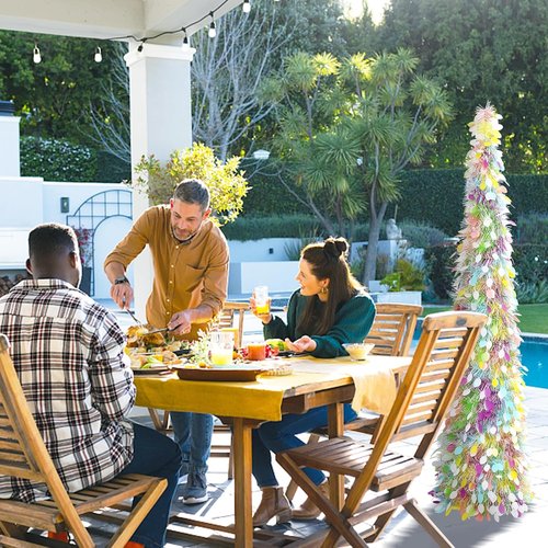 JIALEIXI 5ft Christmas Pencil Tree - Festive Egg Decorations for Home Holiday Parties & Easter Decor