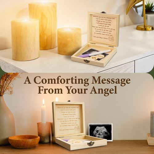 Woodamore Miscarriage Gifts for Mothers - Miscarriage Memorial Box, Infant Loss Memorial Gifts, Loss of Baby Sympathy Gifts, Angel Baby Memorial Gift, Miscarriage Keepsake for Mom