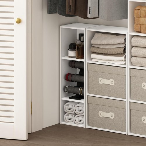 Furinno Fulda 3-Tier Narrow Bookshelf - Compact 10-Inch Width for Living Room, Bedroom, Home Office | White