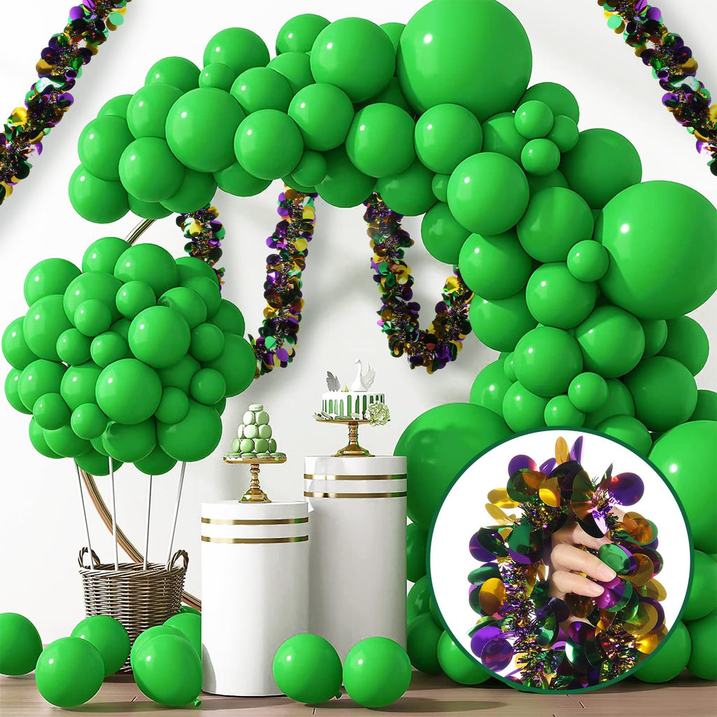 Ohiyoo 100 Feet Mardi Gras Tinsel Garland Gold Green Purple Garland Mardi Gras Christmas Tree Tinsel Metallic Twisted Hanging Streamer for Oktoberfest Birthday Party Decoration
