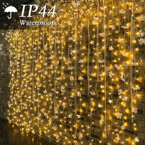 200 LED Curtain String Lights - Waterproof Fairy Lights with Timer & 8 Modes | 9.8 x 6.6FT for Indoor/Outdoor Decor