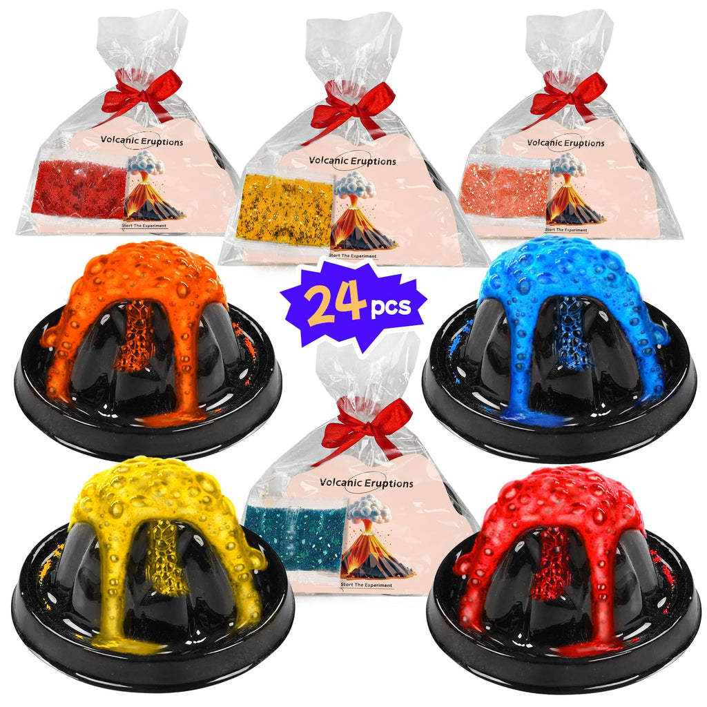 rifamee 24Pcs Volcano Eruption Science Kit Party Favor Experiments Gifts for 4-6 8-12 Age Boys and Girls Valentine's Day Christmas (Volcano 2, One Size)