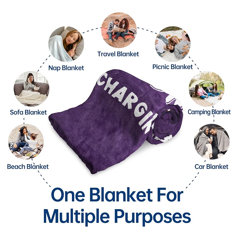 Grandma Is Charging Sloth Blanket 60x50 in Purple – Funny Gift for Grandma