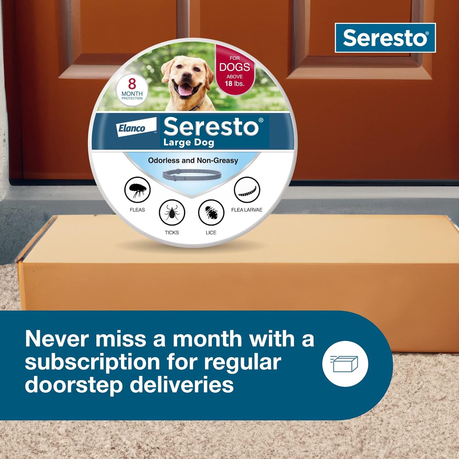 Seresto Large Dog Flea & Tick Prevention Collar - Vet-Recommended for Dogs Over 18 lbs | 2-Pack