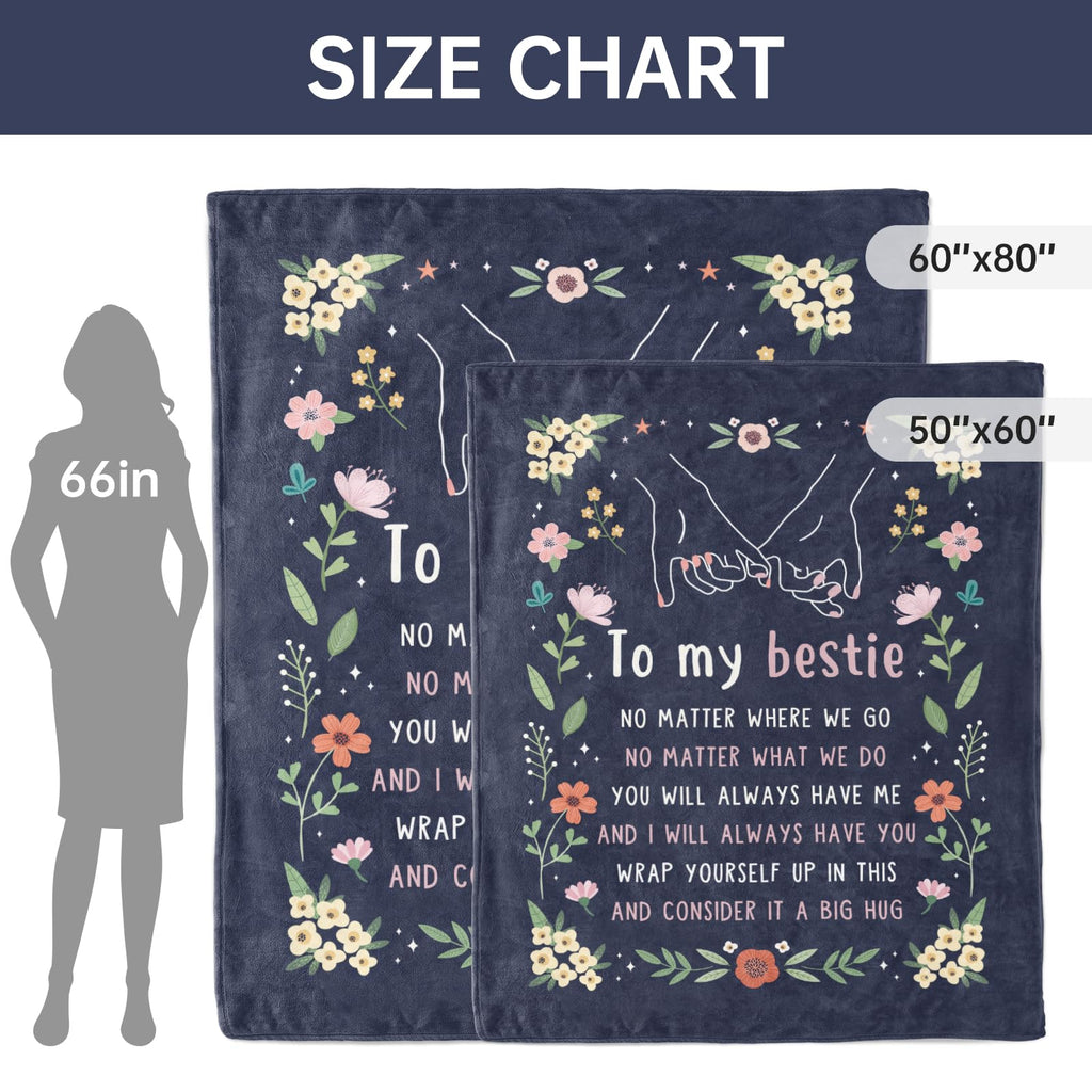 GiltGlimmer Friendship Gifts for Women, Best Friend Birthday Gifts for Women, Best Friend Blanket Gift, to My Bestie Throw Blanket for Christmas 80" x 60"