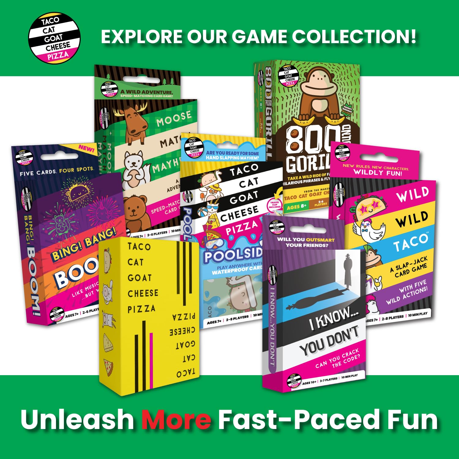 Taco Cat Goat Cheese Pizza - Santa Cookie Elf Candy Snowman Holiday Card Game | Fun for 2-8 Players, Perfect for Stockings and White Elephant Gifts
