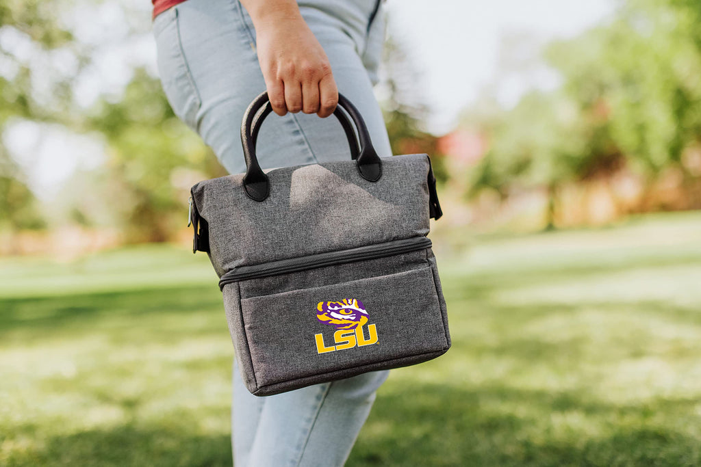 Picnic TIME NCAA LSU Tigers Urban Lunch Bag, Cooler Lunch Tote, Insulated Lunch Bag, (Gray with Black Accents)