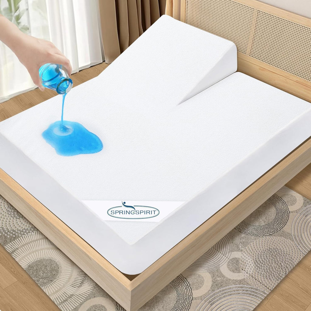 Skiennix Split Top King Mattress Protector - Waterproof & Breathable Terry - 78" x 80" | Up to 18" Depth