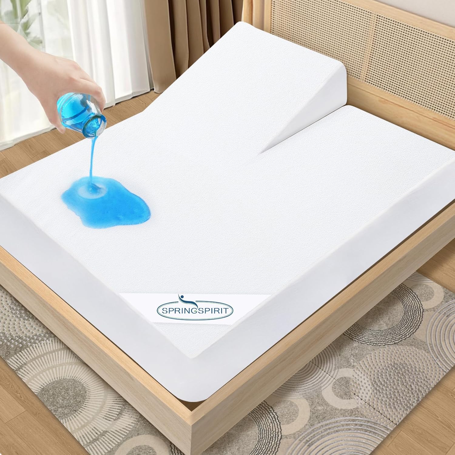 Skiennix Split Top King Mattress Protector - Waterproof & Breathable Terry - 78" x 80" | Up to 18" Depth