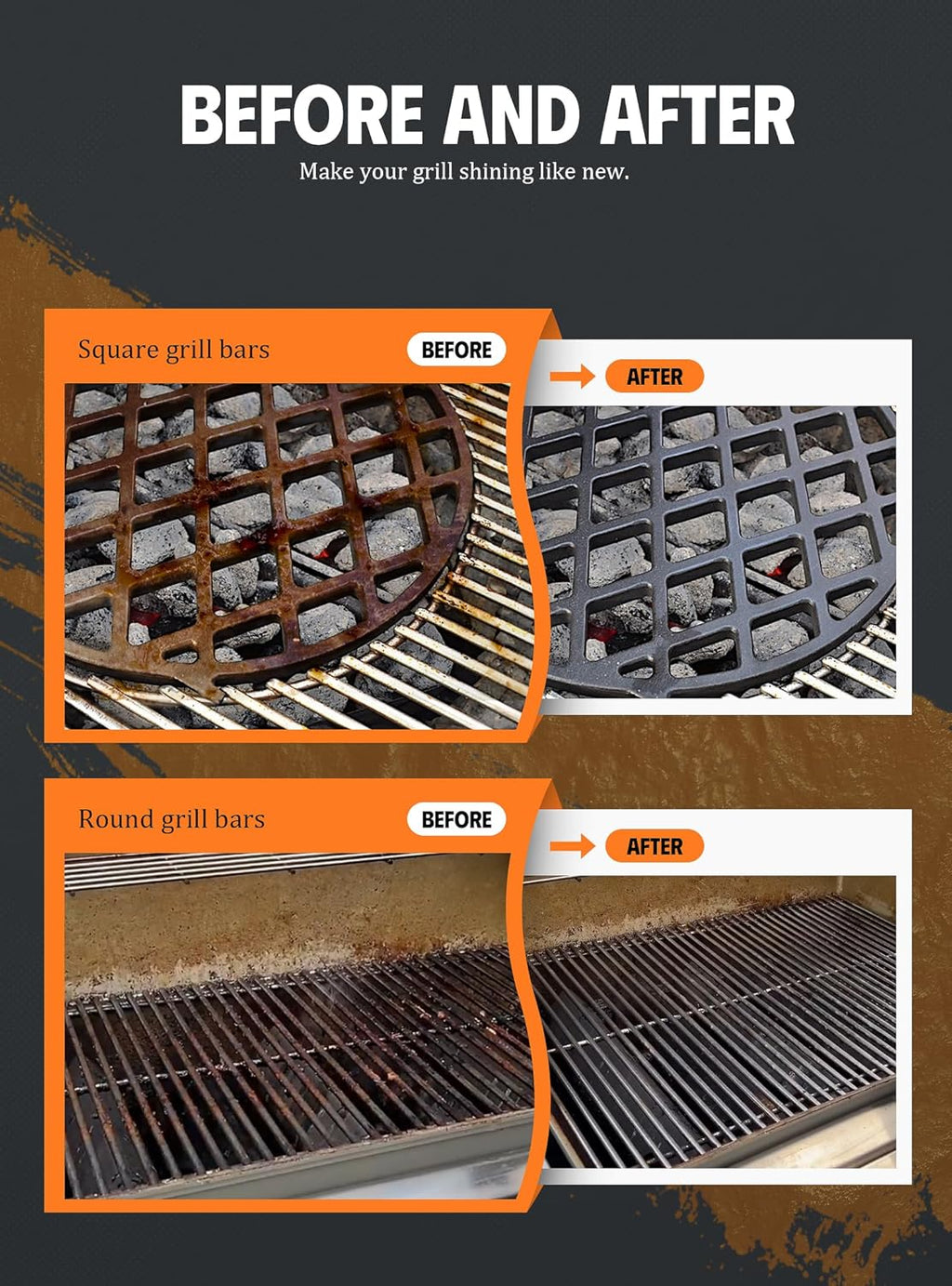 MEKER Grill Brush Replacement Pads - Ultra Safe Cleaning for Your Grill | 4-Pack