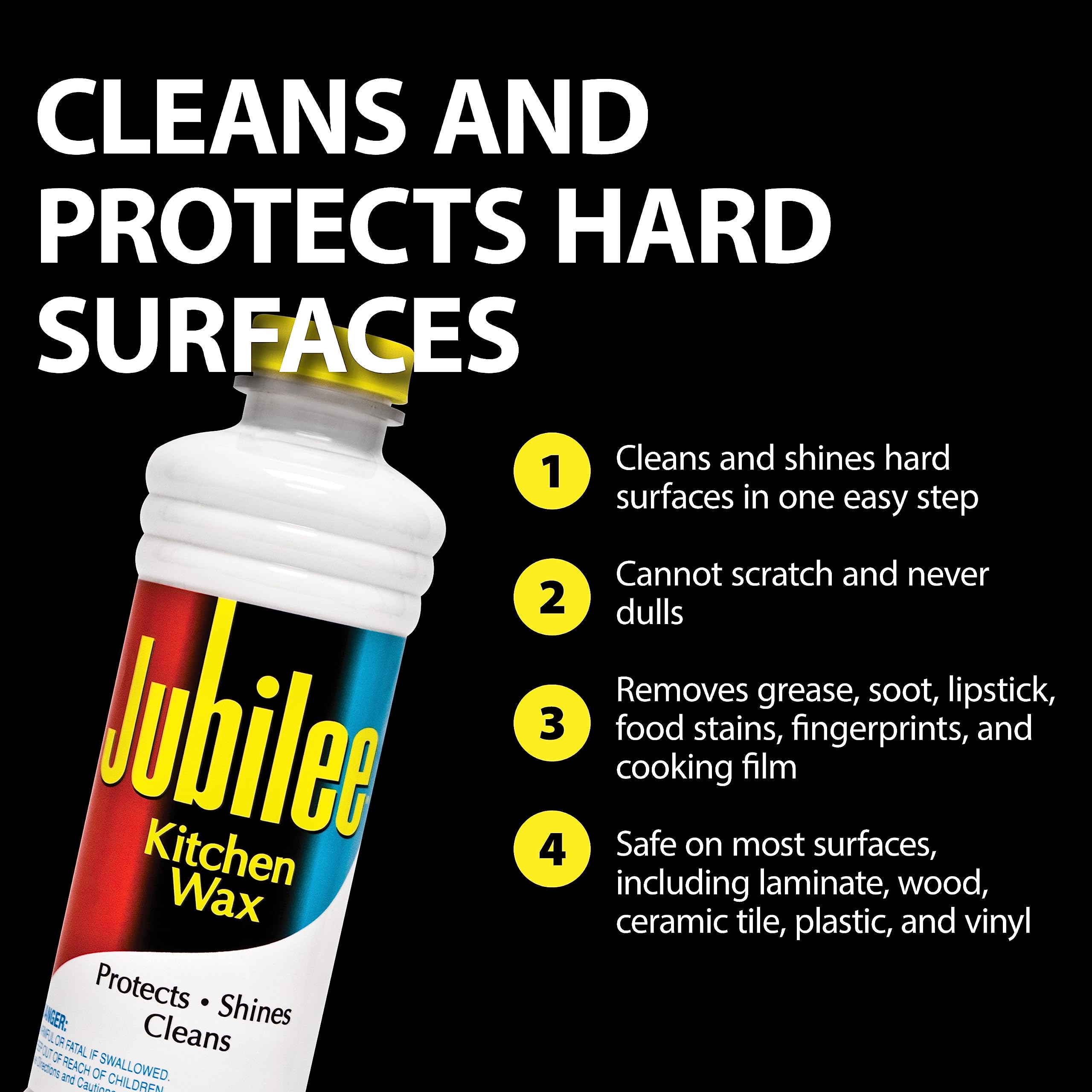 Jubilee Kitchen Wax (2-Pack) - Ultimate Kitchen Cleaner for Countertops, Appliances, and Cabinets/Clean & Shiny Surfaces/Easy-to-Use/Use for Countertops, Sinks, Tables, Tiles & More (524815)