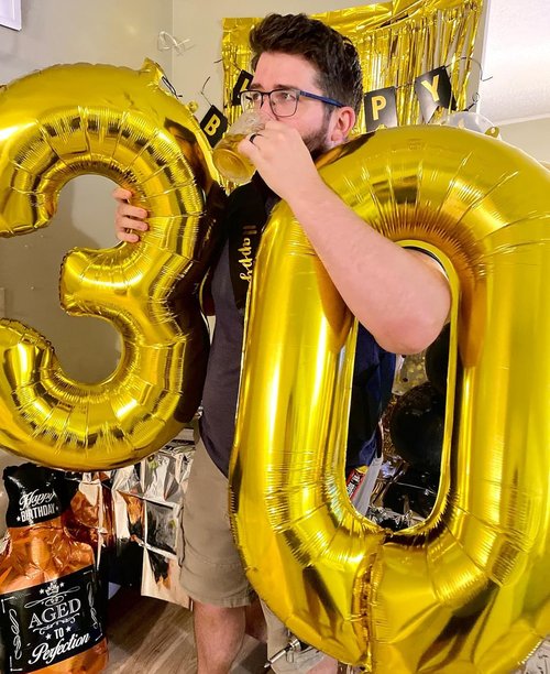 Gold Number 30 Balloon - 40 Inch Golden Birthday Decoration for 30th Celebration | Party Supplies