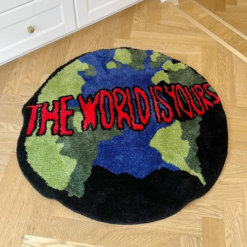 LAKEA Earth Round Bathroom Mat - Anti-Slip Soft Cushion Pad | Aesthetic Home Decor (35.4" x 35.4")