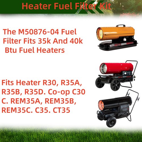 Dgdhf Replacement Fuel Filter Kit M50876-04, M29813 Fits Reddy, Co-op, Remington, Master, Desa, Cenex Kerosene Air Heaters (Set of 2)