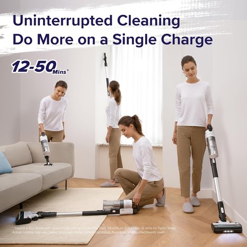 LEVOIT Cordless Vacuum Cleaner - Powerful Suction & Tangle-Resistant Design | 50-Minute Runtime, Lightweight & Versatile for Carpet & Hard Floors
