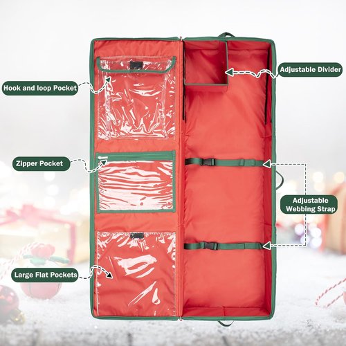 EXLIFBAG Wrapping Paper Organizer - Store Christmas Gifts, Ribbons & Ornaments | 40" Size