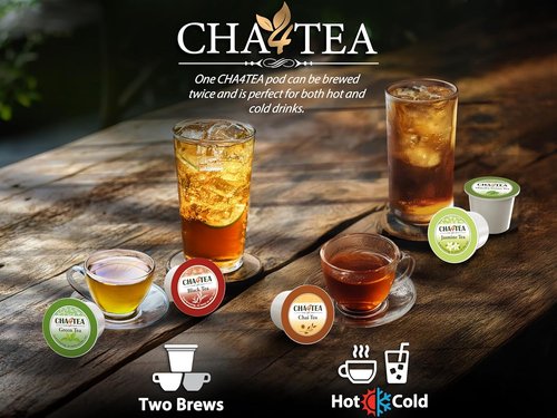 Cha4TEA Variety Pack Tea - 100-Count Compatible with Keurig | Green, Black, Earl Grey & More
