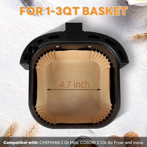 COSORI Disposable Air Fryer Liners - 2 Qt Parchment Paper Baking Sheets for Easy Cleanup