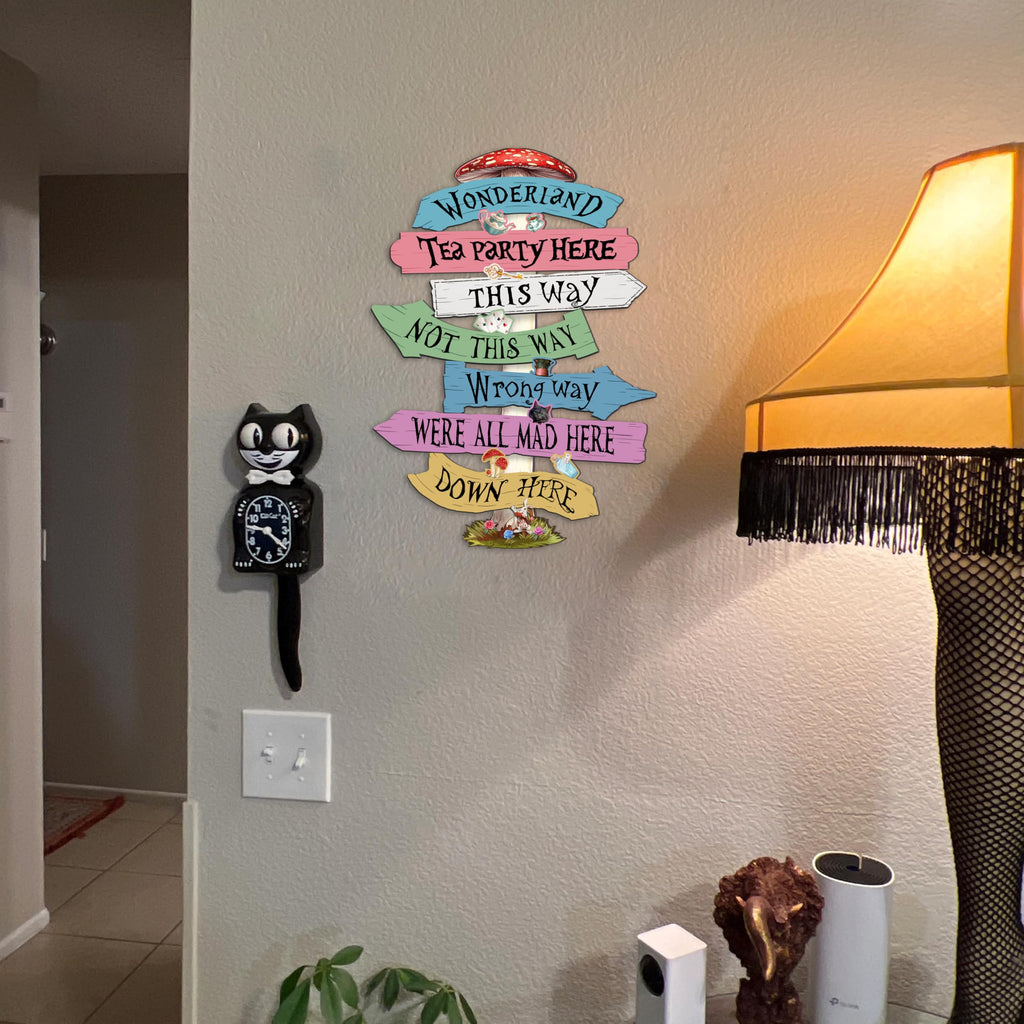 Welcome To Wonderland Directional Arrows Sign,16x12,Wonderland Party Decorations,Kids Room Decor For Girls