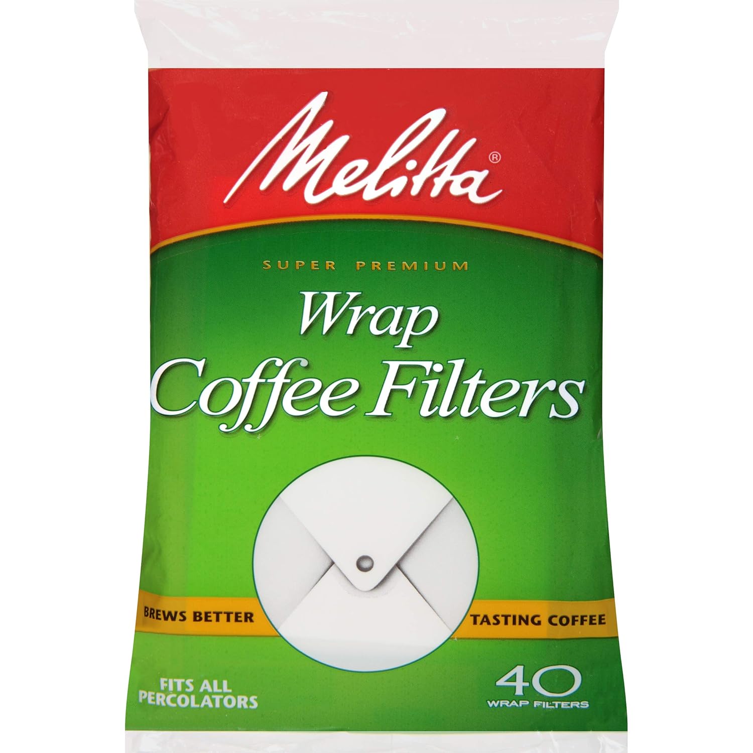 Melitta Disposable Coffee Filters - Large 40 Count - Perfect for Brewing Fresh Coffee