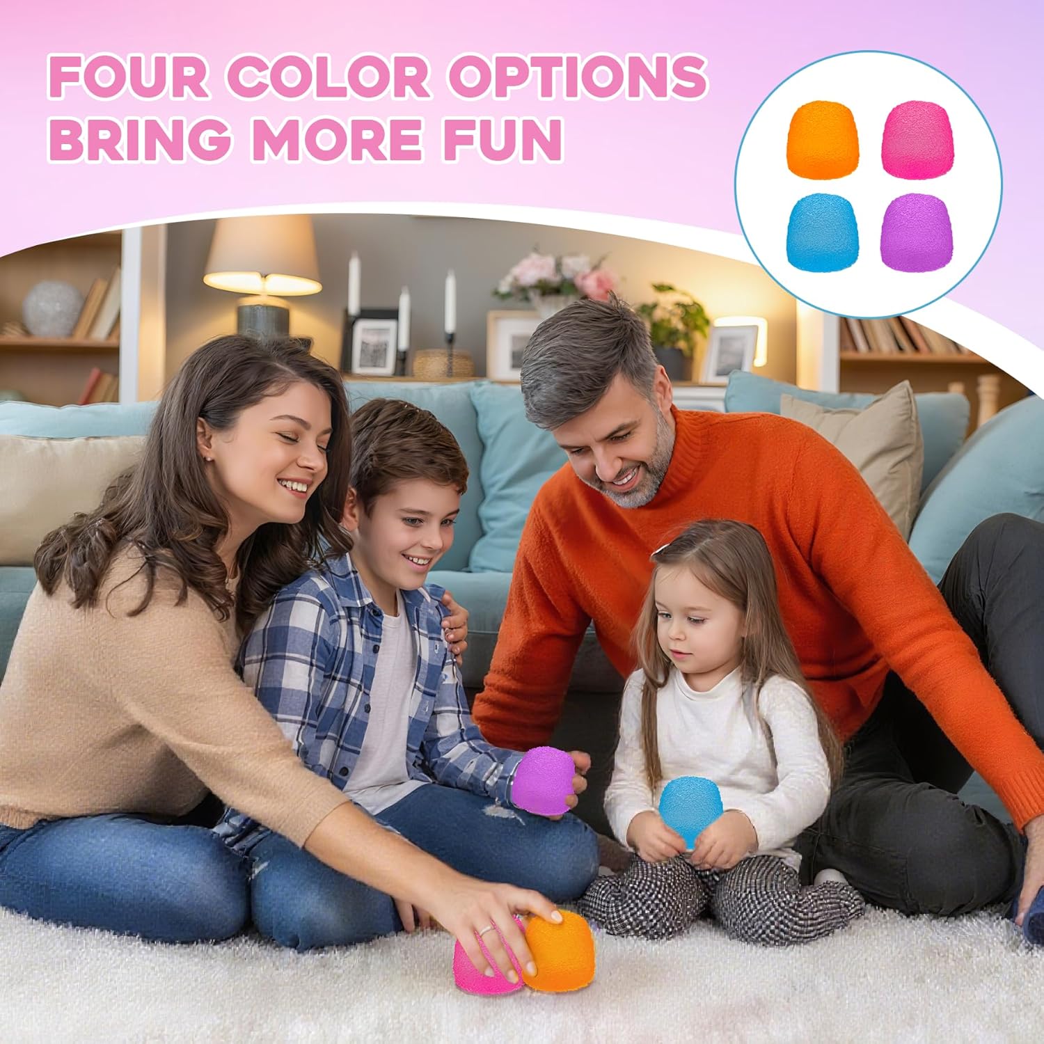 Skiennix Squishy Fidget Toy - Super Solid Squeeze Ball for Stress Relief | Pink Color, Ideal for Kids & Adults
