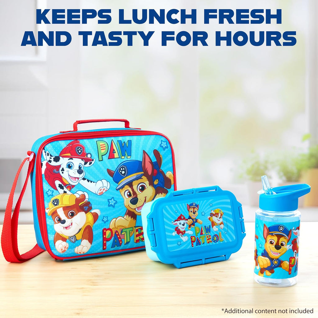 Paw Patrol Kids' Water Bottle & Lunch Box Set - Insulated 3-Piece Bag Set for School | Blue