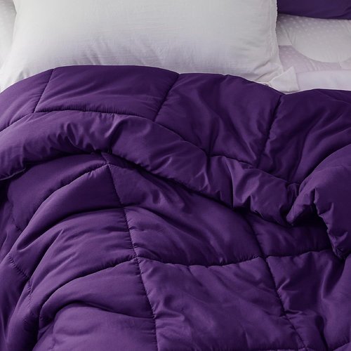 Bedsure Comforter Duvet Insert - Quilted All-Season Twin Size Down Alternative Blanket, Purple 88 x 68 Inches