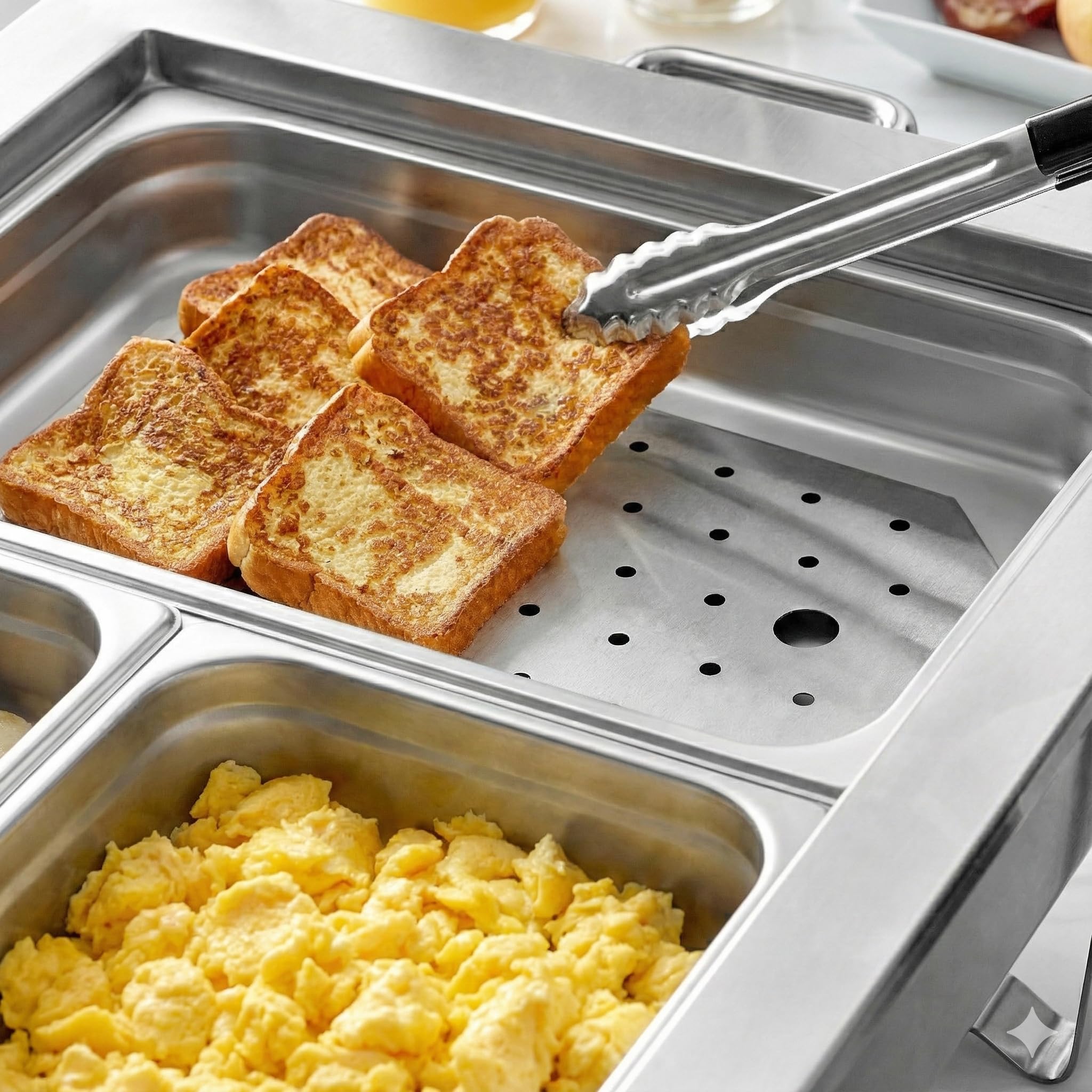 Stainless Steel Steam Table Pan False Bottoms – Hotel Pan Inserts with Drain Holes, Available in 1/4, 1/2, and Full Size | Keeps Food Elevated & Prevents Sogginess (4, Half Size (1/2 Size))