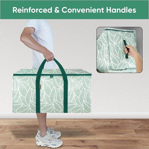 BALEINE 6-Pack Heavy-Duty Moving Bags - Oversized Storage Totes with Reinforced Handles (Antique Folidage)