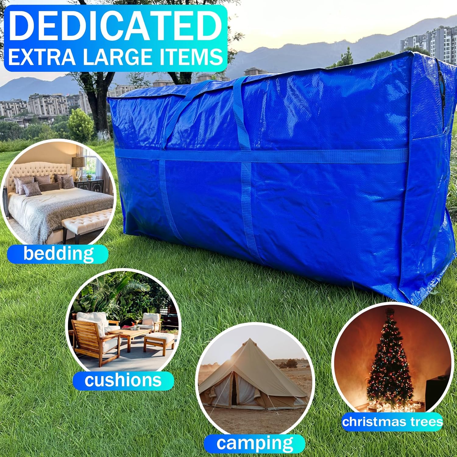66 Gallon Extra Large Storage Bags by [Brand Name] - Heavy Duty Duffle with Zipper & Strong Handles | Waterproof & Dust-Proof