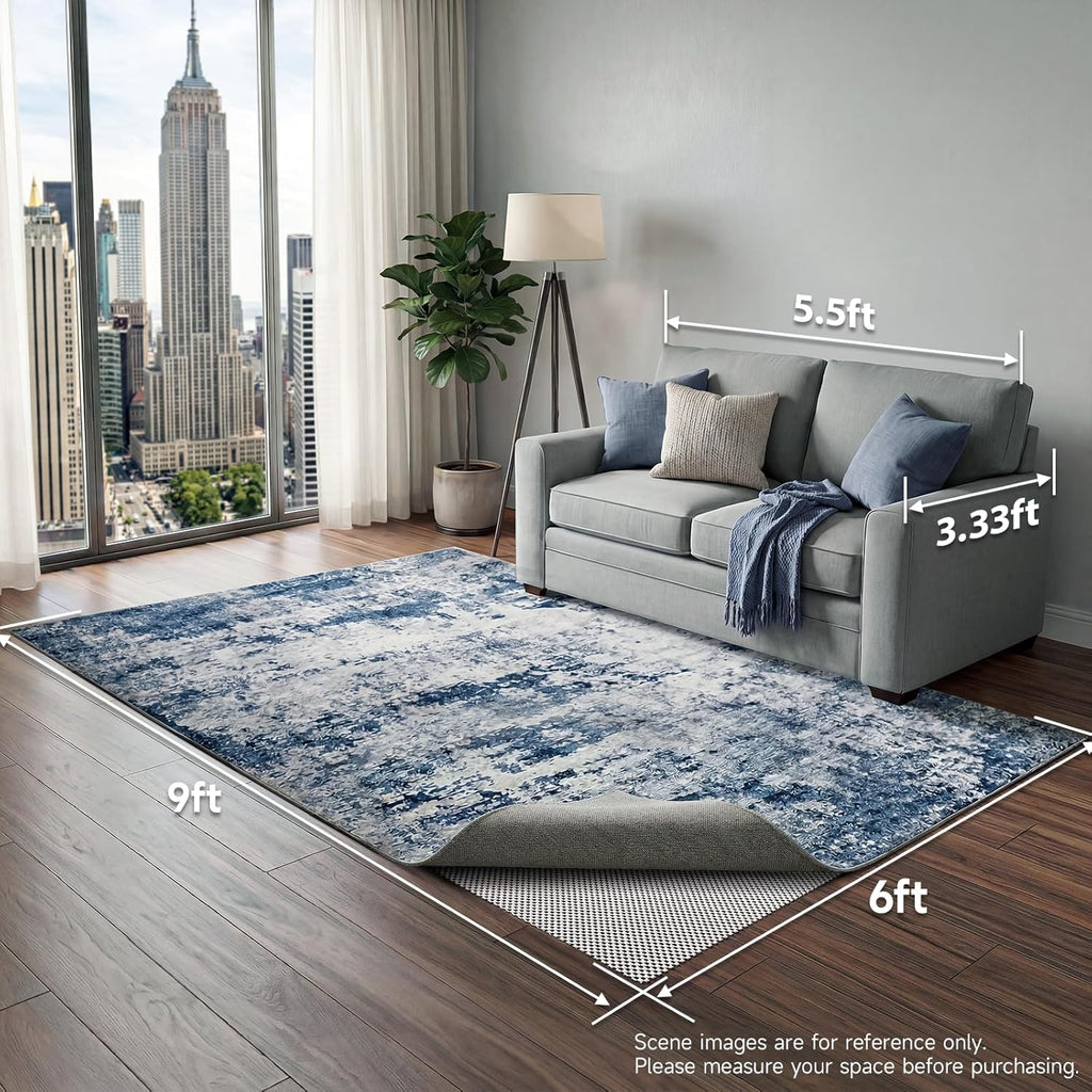 Veken Rug Pad Gripper - Non-Slip 6x9 Ft Mat for Hardwood & Tile Floors | Thick Anti-Skid Design