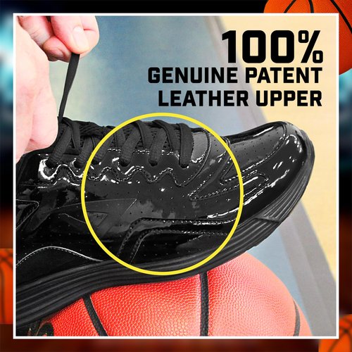 3N2 Men's Reaction Vx1 Basketball Referee Officials Shoe, Black Patent Leather, 6.5