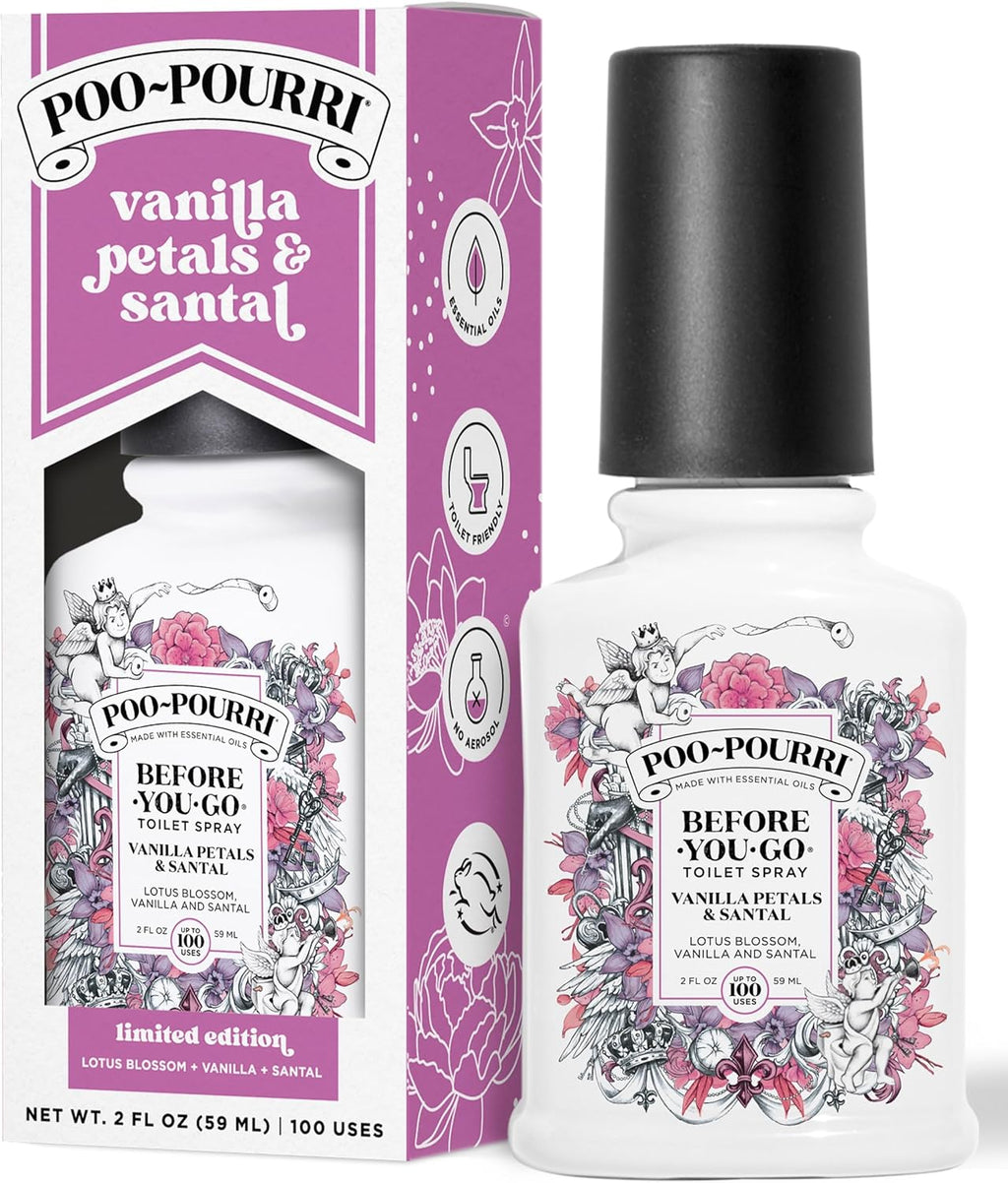 Poo-Pourri Toilet Spray - Before-You-Go Vanilla Petals & Santal, 2 Fl Oz | Odor Eliminator