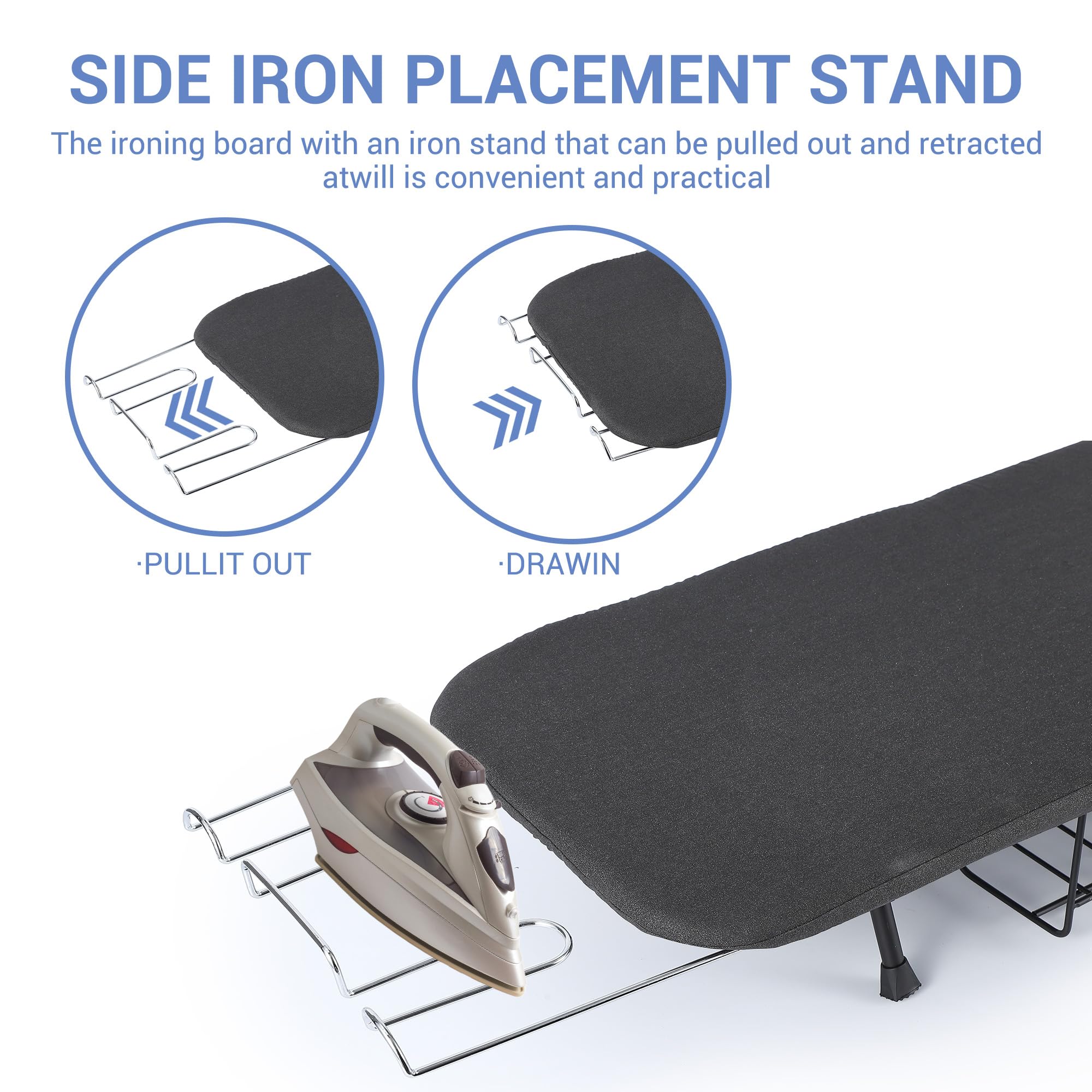 Garvee Tabletop Ironing Board, Small Portable Foldable Iron Board with Iron Rest, Storage Basket, Heat Resistant Cover & Pad, Compact for Small Spaces, Dorms, Apartments