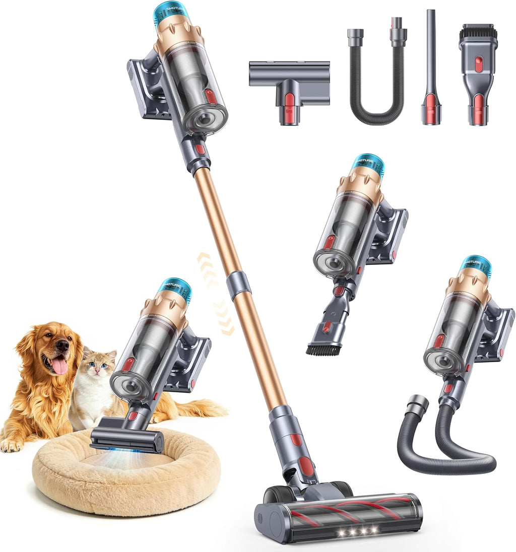 Skiennix Cordless Vacuum Cleaner - 55KPA Powerful Suction | 70 Minutes Runtime, LED Touchscreen, Pet Hair & Carpet Friendly