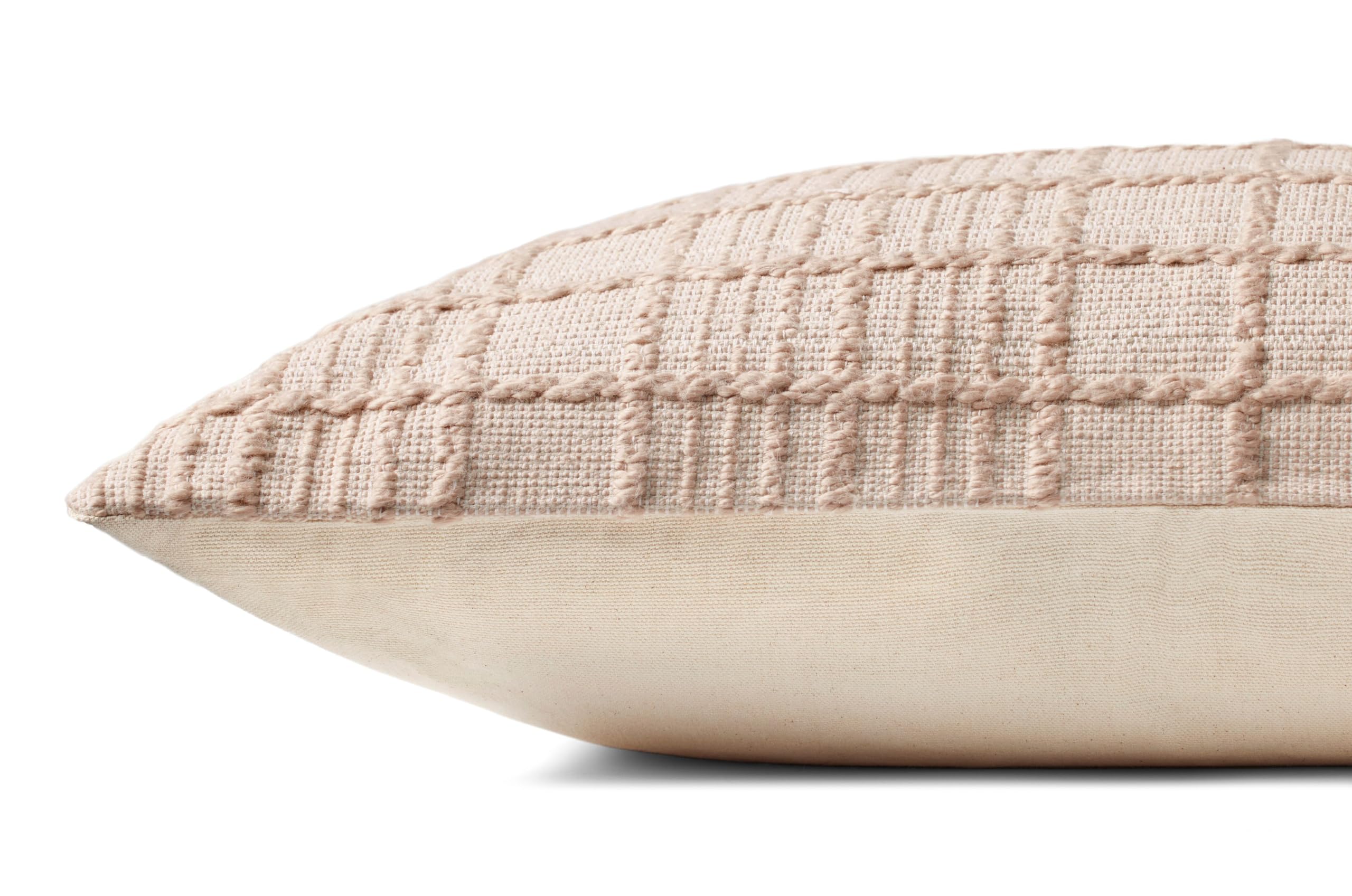 Loloi Magnolia Home by Joanna Gaines Liv Collection PMH0064 Beige 13'' x 21'' Cover w/Down Pillow